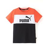 PUMA Half Sleeves Brand Logo Printed T-Shirt - Orange & Black