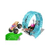 Hot Wheels Monster Trucks Glow in the Dark Epic Loop Challenge Playset Die-Cast Truck and 1 Car- Multicolour