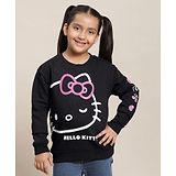 Kidsville Hello Kitty Featuring Full Sleeves Kitty White  Printed  Sweatshirt - Black