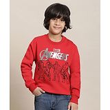 Kidsville Marvel Featuring Full Sleeves Avengers  Printed Sweatshirt - Red