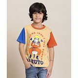 Kidsville Naruto Anime Featuring Half Sleeves Naruto  Printed Tee - Beige