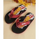 Kidsville Hot Wheels Featuring Printed Flip Flops  - Black