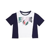 Pepe Jeans Half Sleeves Brand Name Printed Colour Block Detailed Tee - Optic White