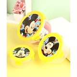 Disney Mickey Mouse Round Lunch  Box Set 3 Pieces  - Yellow