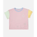 Pepe Jeans Half Sleeves Colour Block Detailed Tee - Pink