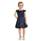 Peppermint Cold Shoulder Bow Detailed Box Pleated Flare Dress - Navy Blue