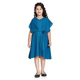 Peppermint Half Sleeve Stone Embellished & Floral Applique Detailed Party  Dress -  Teal Blue