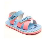 Beanz Unisex Colour Block Detailed Velcro Closure Sandals - Sky Blue  Pink