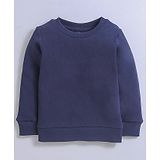 Nino Bambino 100% Cotton Full Sleeves Solid Sweatshirt - Navy Blue