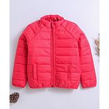 Nino Bambino Full Sleeves Solid Quilted Jacket - Red