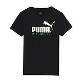 PUMA Half Sleeves Placement Brand Name & Logo Printed Tee - Black