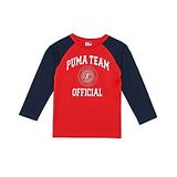 Raglan Full Sleeves Puma Team Text Printed Tee - All Time Red