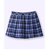 Beebay Cotton Plaid Checked Knee Length Skirt - Blue