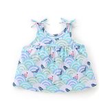 Babyhug 100% Cotton Singlet Sleeveless Top With Waves Graphics- White & Blue