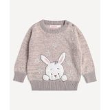 Wingsfield Full Sleeves Fur Lined Rabbit Embroidered Pullover - Smoke Grey