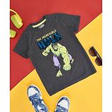 Pantaloons Junior Marvels Avengers Featuring Half Sleeves Hulk Printed Tee - Anthra Melange Grey