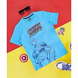 Pantaloons Junior Avengers Featuring Half Sleeves Captain America Printed Tee - Blue