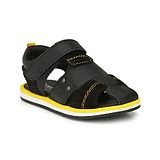 TUSKEY Closed Toe Velcro Closure Leather Sandals - Black