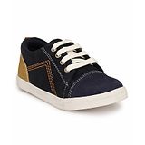 TUSKEY Colour Block Detailed Suede Leather Laced Up Shoes - Navy Blue