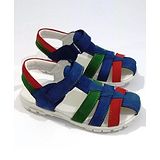 TUSKEY Colour Blocked Velcro Closure Closed Toe Sandals - Navy Blue & Red