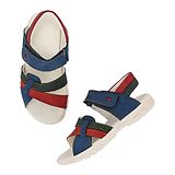 TUSKEY Color Blocked Velcro Closure Sandals - Blue