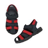 TUSKEY Colour Blocked Velcro Closure Closed Toe Sandals - Red