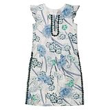 Young Birds Sleeveless Floral Printed  Kurti - White