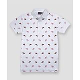 GINI & JONY Gini and Jony Half Sleeves Polo T-Shirt Shoes Printed - White