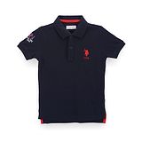 US Polo Assn Knit Half Sleeves Polo T-Shirt With Logo Embroidery - Navy Blue