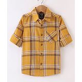 Noddy Full Sleeves Tartan Checked Shirt - Mustard Yellow