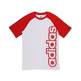 Adidas Kids Woven Raglan Sleeves T-Shirt Logo Print - White