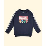 Pantaloons Junior Marvel Avengers Featuring Full Sleeves Super Heroes Printed Cotton Sweatshirt - Navy Blue