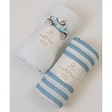 Baby Jalebi Roadster Organic Muslin Swaddle Set of 2 - Blue