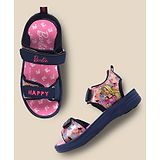 Kidsville Mattel Featuring Barbie Printed Velcro Closure Sandals - Navy Blue