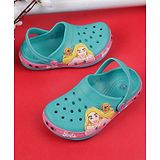 Kidsville Barbie Featuring Applique Detailed Perforated Slingback Clogs - Teal Blue