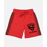 Kidsville DC Comics Featuring  Superman Logo Printed  Shorts - Red