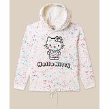 Kidsville Hello Kitty Featuring Full Sleeves Kitty White Printed Hoodie - Off White