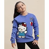 Kidsville Hello Kitty Featuring Full Sleeves Kitty White Printed Sweatshirt - Blue