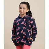 Kidsville Mattel Featuring Full Sleeves Barbie Printed Hooded  Sweatshirt - Navy Blue