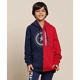 Kidsville Marvel Avengers Featuring Full Sleeves Captain America Printed Hooded  Sweatshirt  - Navy Blue Red