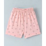 Ollypop Sinker Knit Knee Length Shorts with Happy Face Print- Pink