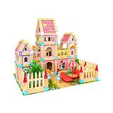 Happy Hues 234 Pieces Wooden Castle Dollhouse- Assorted Colours