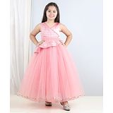 Toy Balloon Kids Kids Embellished Bodices  Full length  Girls Party Wear Dress - Dusty Rose