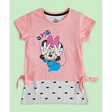 Pantaloons Junior Mickey & Friends Featuring Half Sleeves Minnie Mouse Printed Inner Tee With Top - Flamingo Pink