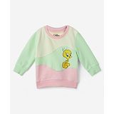 The Souled Store Looney Tunes Featuring  Full Sleeves Tweety Printed Cotton Sweatshirt - Multi Colour