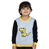 JoE Hazel Full Sleeves T Rex Dinosaur Design Detailed  Pullover - Navy Blue