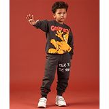 Nap Chief Pure Cotton Nickelodeon Featuring Full Sleeves  Garfield Printed Co Ord Set - Grey