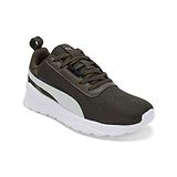 PUMA Mesh Detailed Lace Up Flexrate JR Shoes - Deep Olive Green & Pristine Black