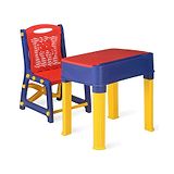 Nilkamal Apple Junior Study Table And Chair Set With  Storage Red and Blue Colour