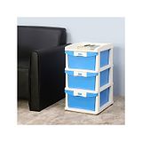 Nilkamal Chests of 3 Drawers CHTR23NT  Multi-Purpose Storage Organizer Blue And Cream Colour